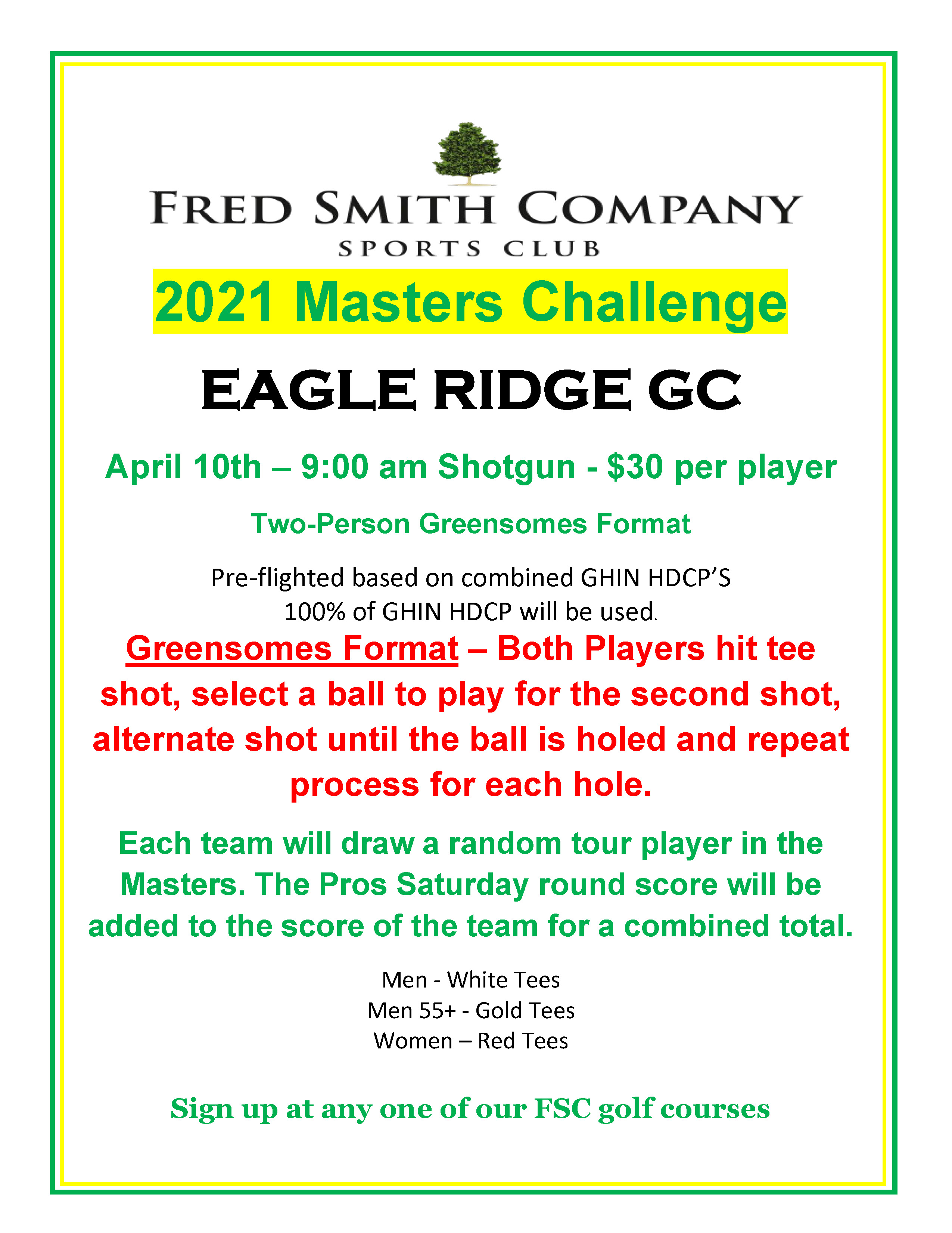 2021 Masters Challenge Fred Smith Company Sports Club